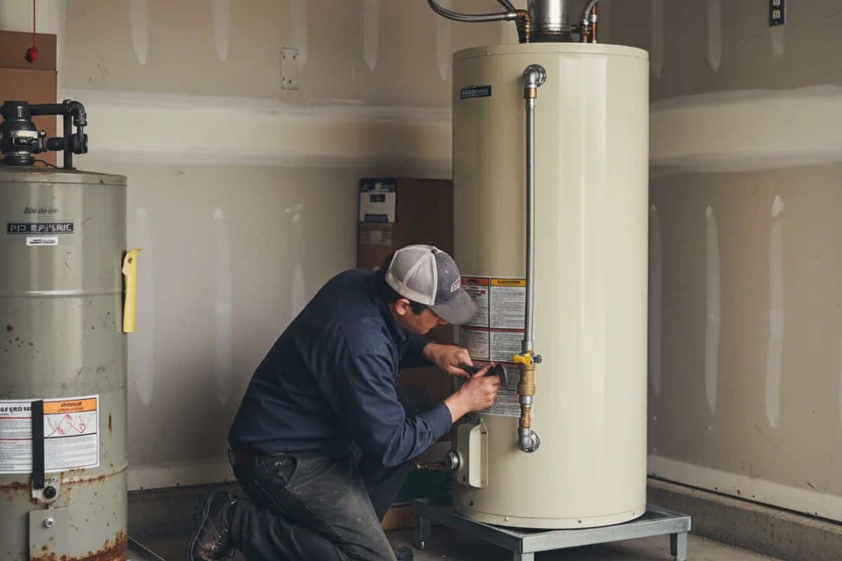 Water heater and shutoff valve replacement in Shutesbury